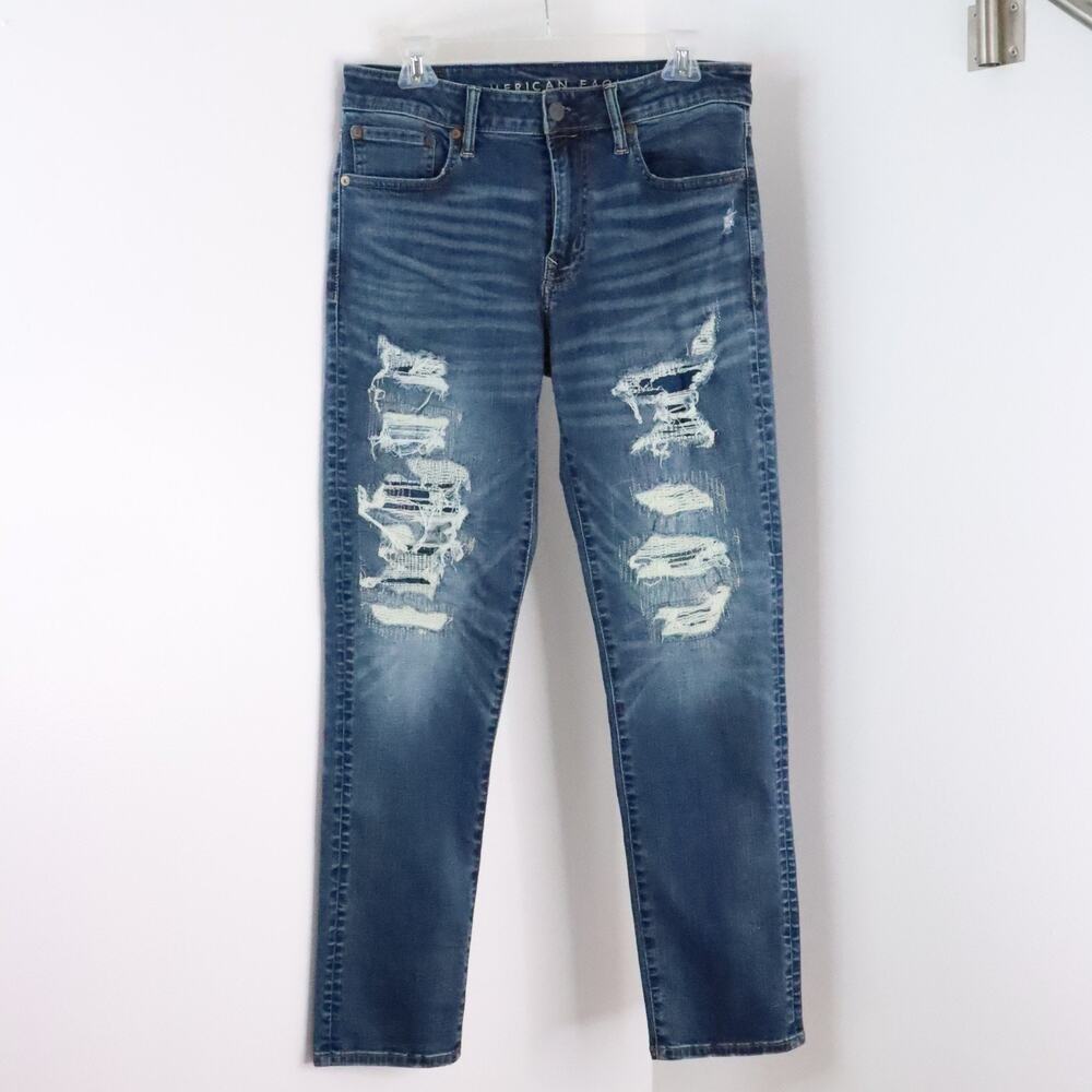 American Eagle Men’s 31x32 Next Level AirFlex Distressed Slim Straight Jeans